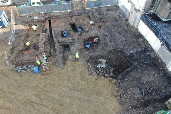 A site being monitored by drone for insurance purposes