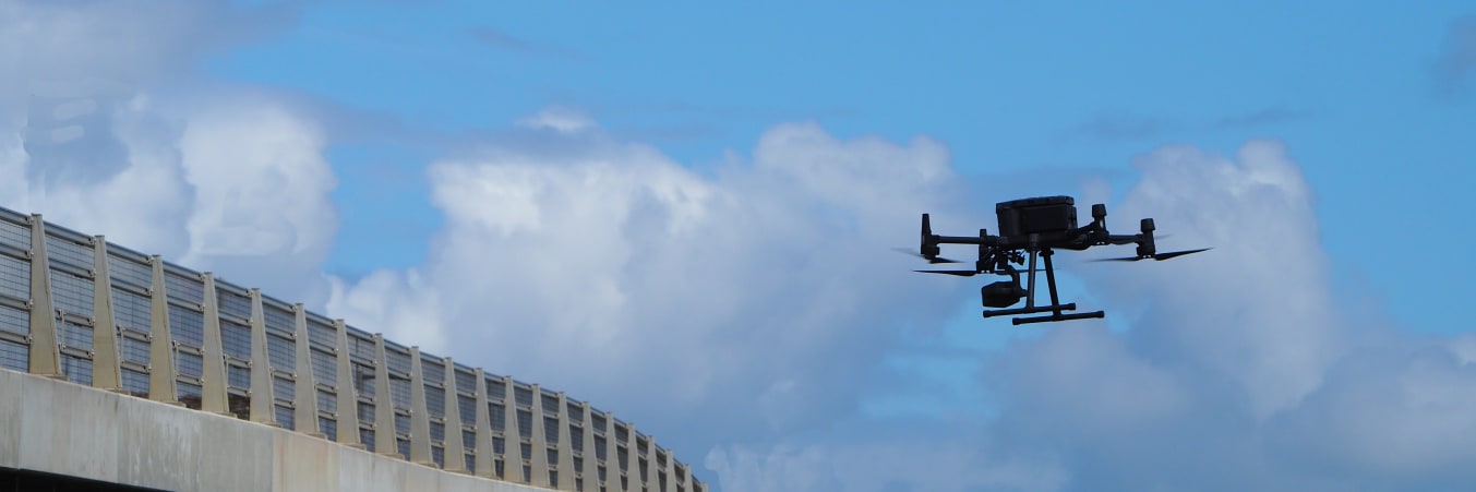 A drone inspection of an oil refinery