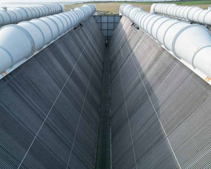 Confined space drone inspecting the heat exchangers inside an HRSG at a power station in Cork