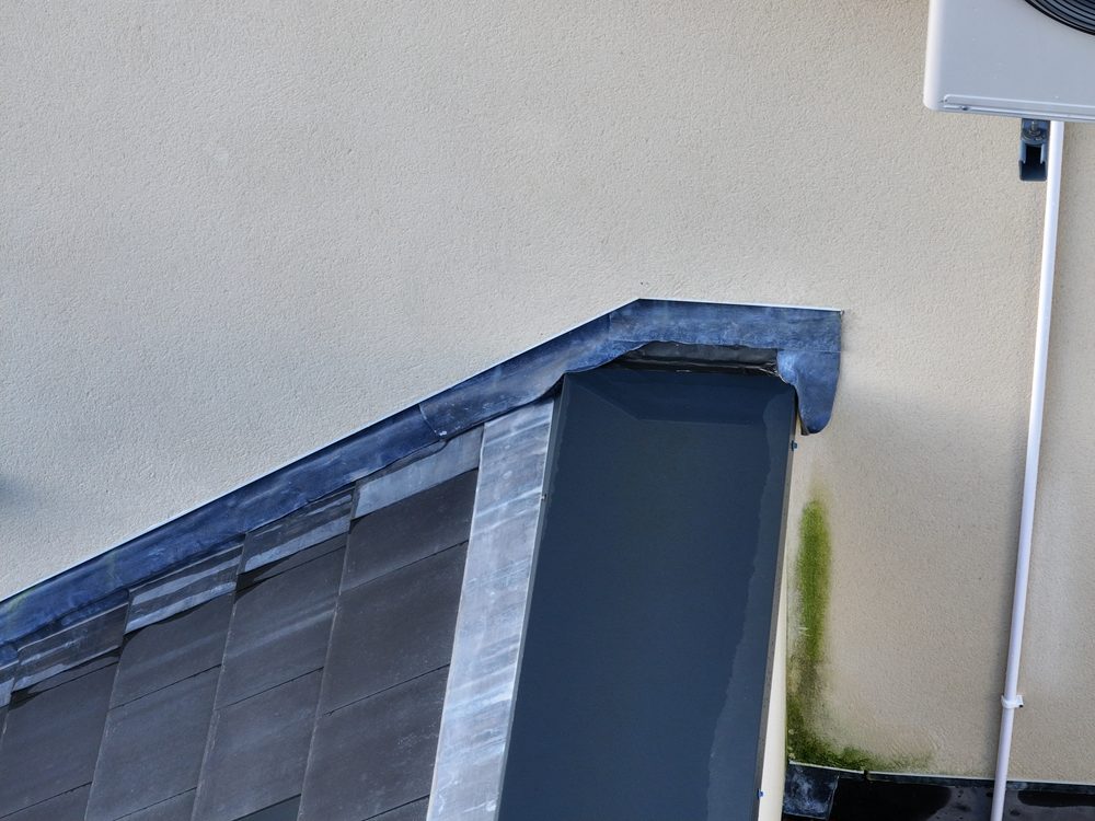 A close-up showing the flashing defect in detail