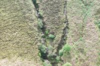 Close-up view of landslide-prone areas on the cliff face
