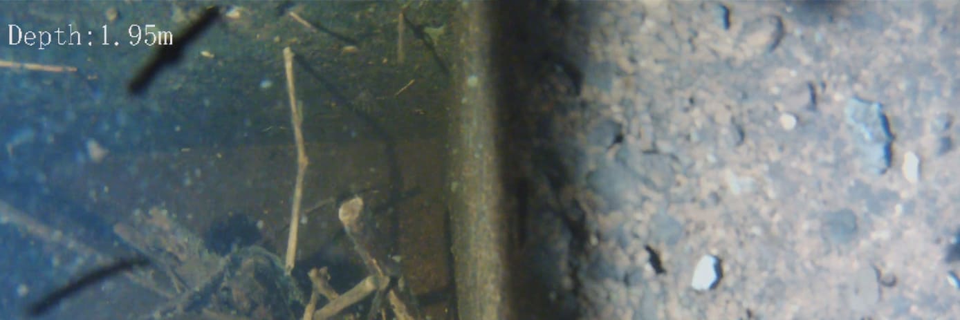 Underwater ROV inspection of a riveted steel penstock at Golden Falls hydroelectric station on the River Liffey