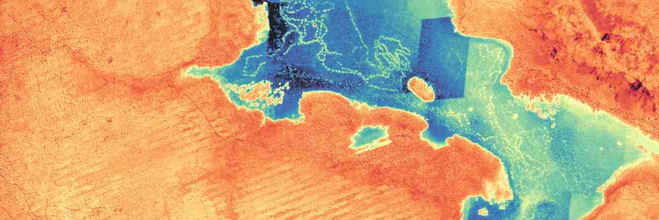 A field shown with drone multispectral imaging