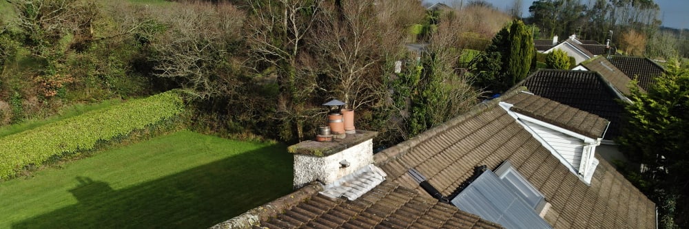 A drone roof inspection