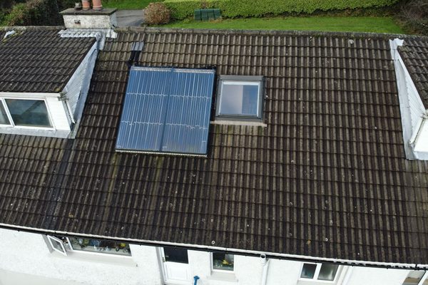 Solar panels on a tiled roof