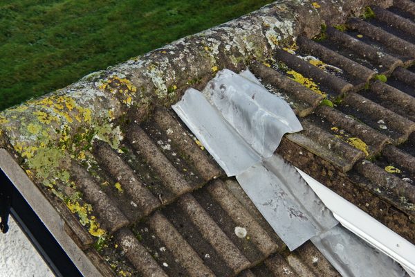 Some lead flashing in detail on a roof