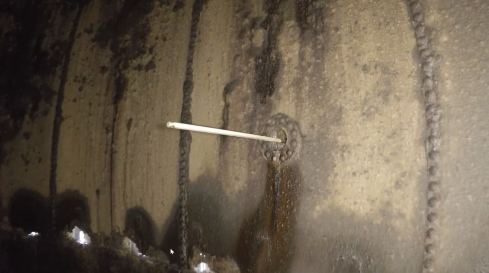 Probe penetrating into stack interior - primary drone hazard