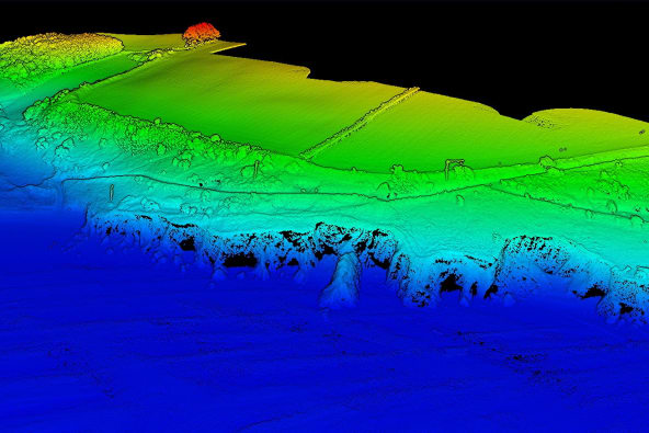 LIDAR image of a land survey showing the elevations