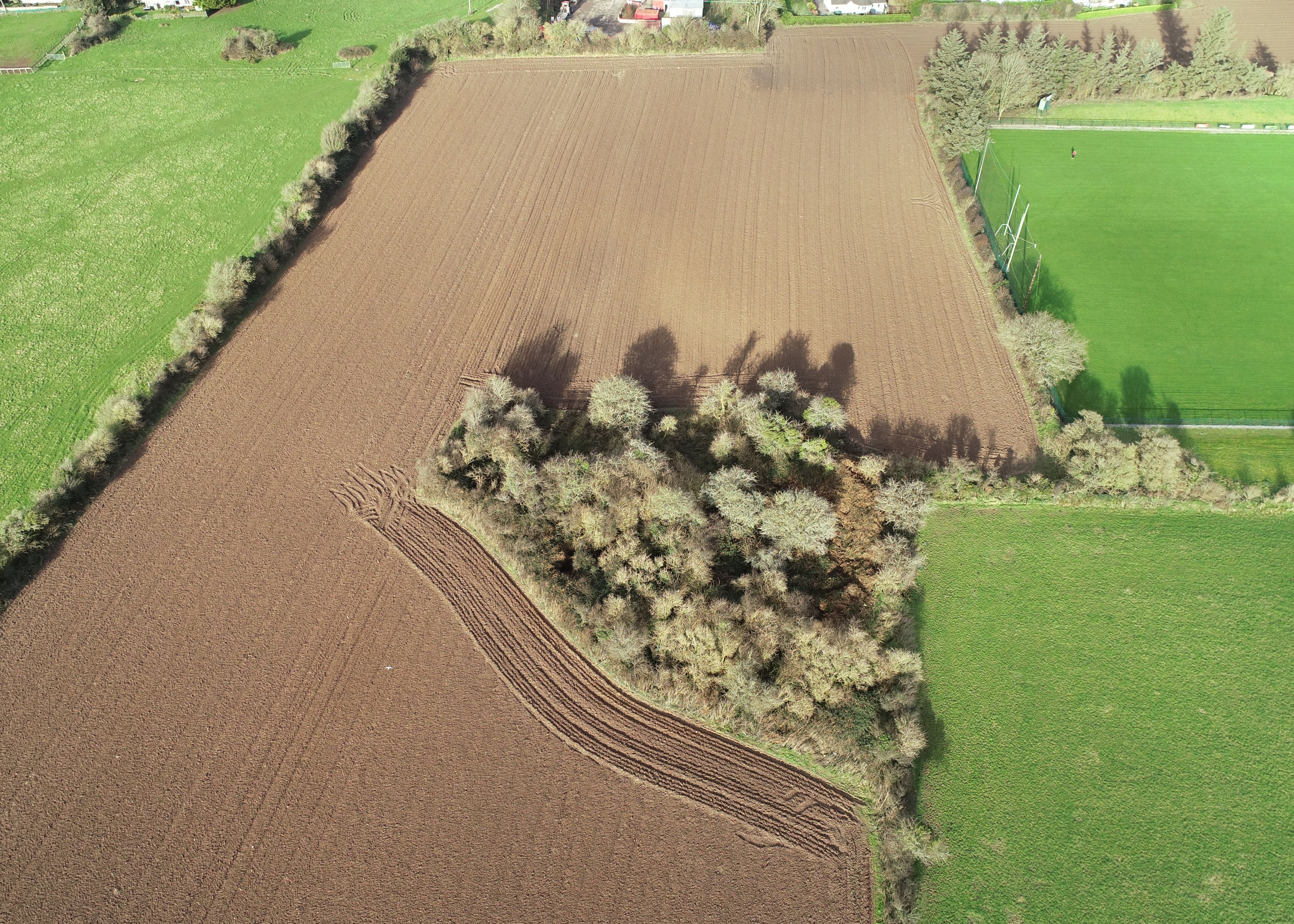 A piece of landing being surveying by a drone for insurance