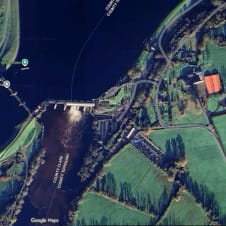 Aerial view of Parteen Weir and the head race canal