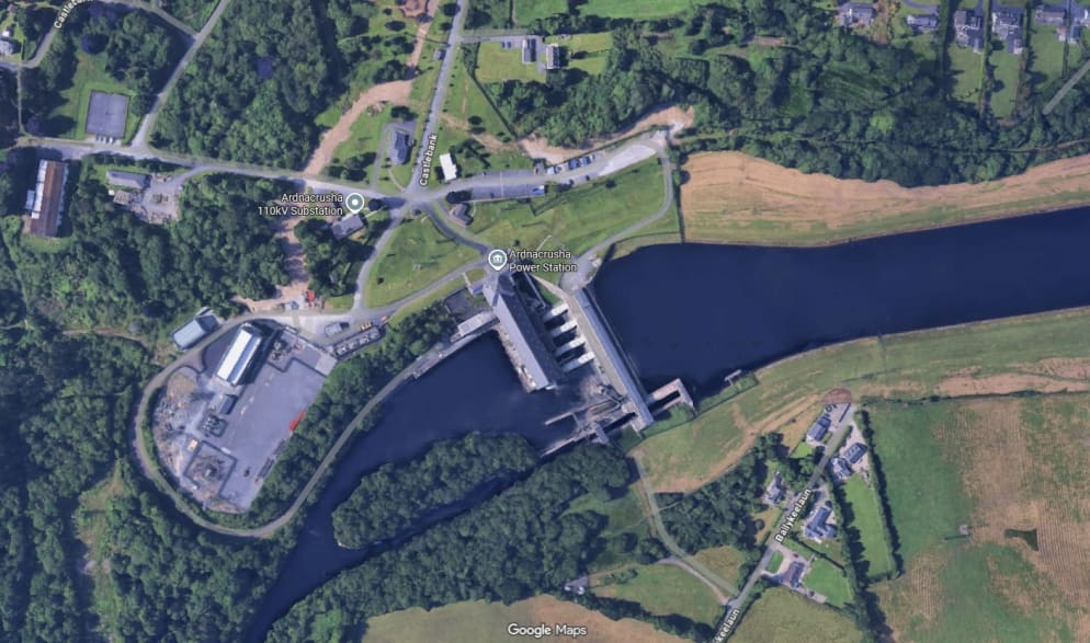 Aerial view of Ardnacrusha Power Station