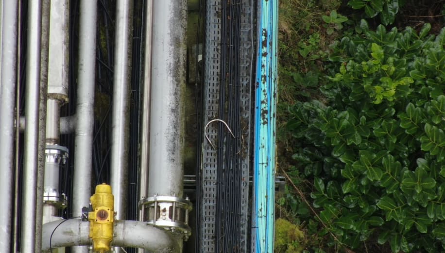 Electrical cables and pipes in a pharmaceutical plant
