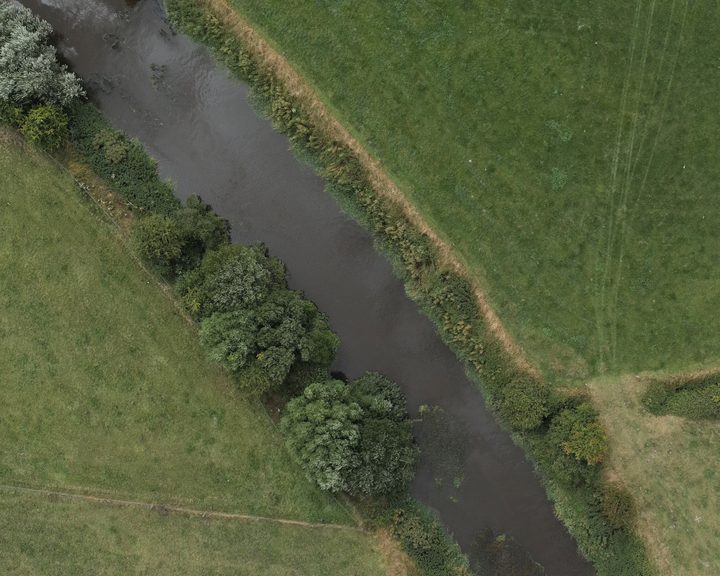 Aerial view of rural farmland for solar farm photogrammetric mapping