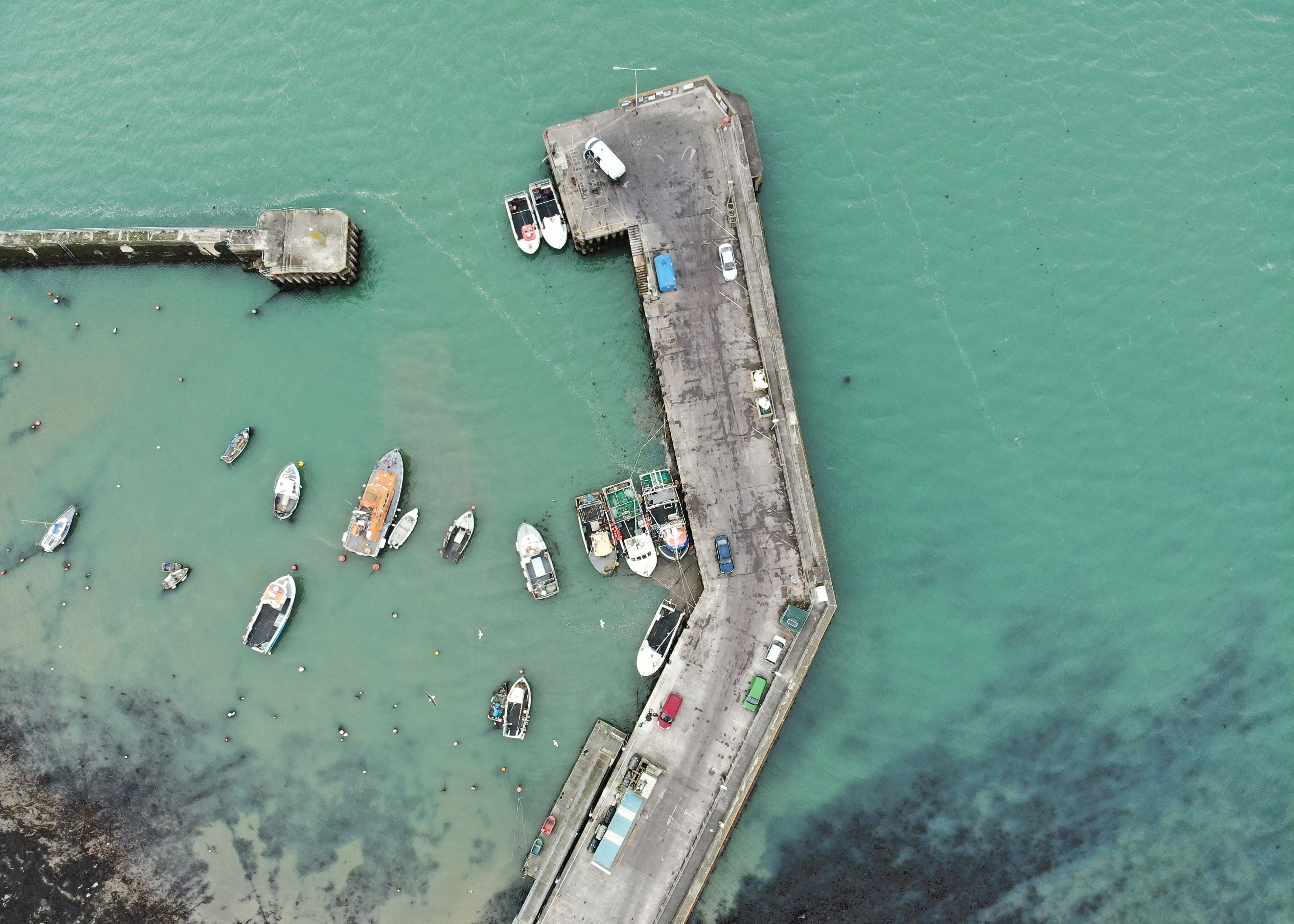 A pier as seen from an aerial picture