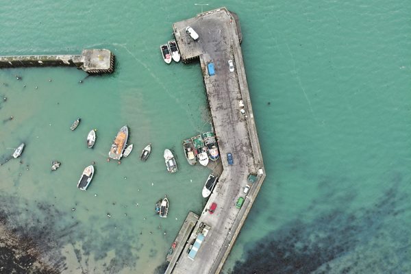 A pier as seen from an aerial picture