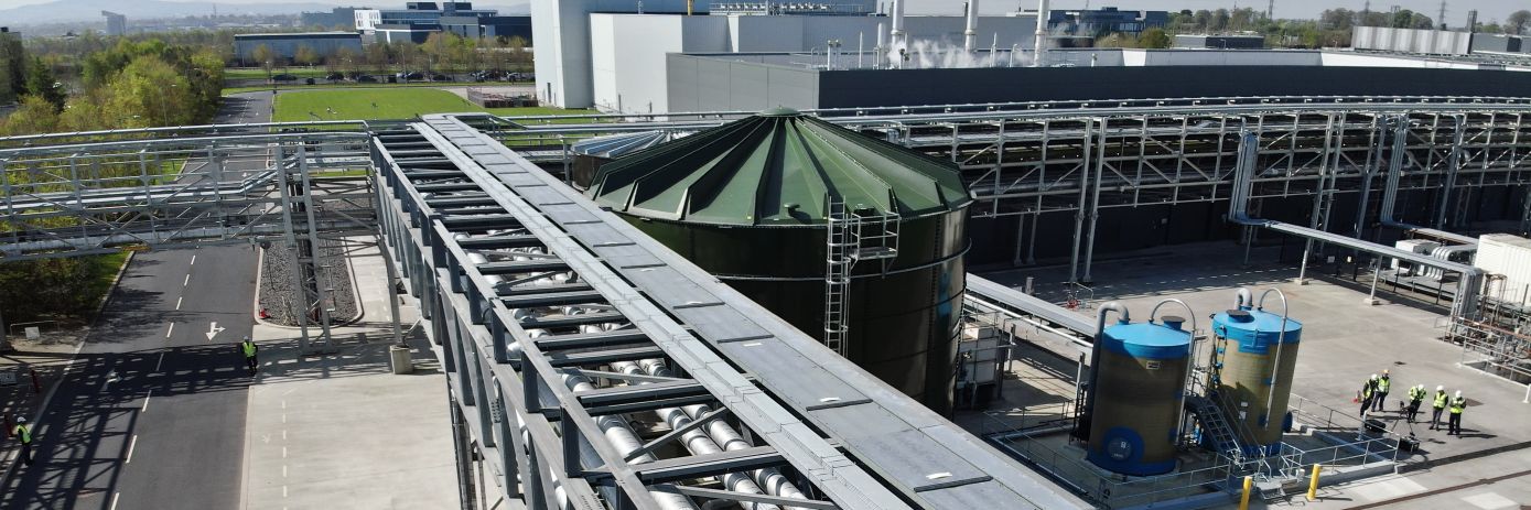 A photo of industrial infrastructure taken with a drone during an inspection