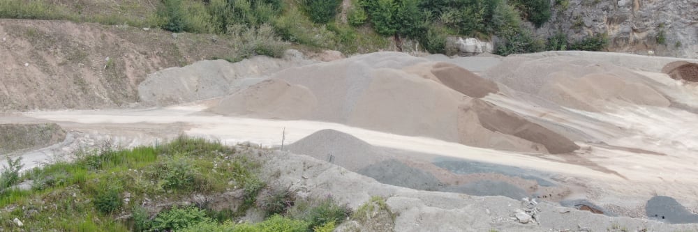 A photo of a quarry taken with a drone