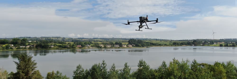 A photo of a river taken with a drone during an inspection