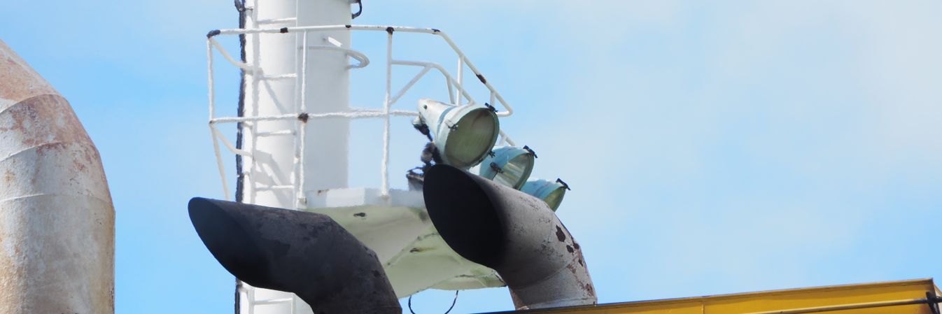 A drone inspection of a ship