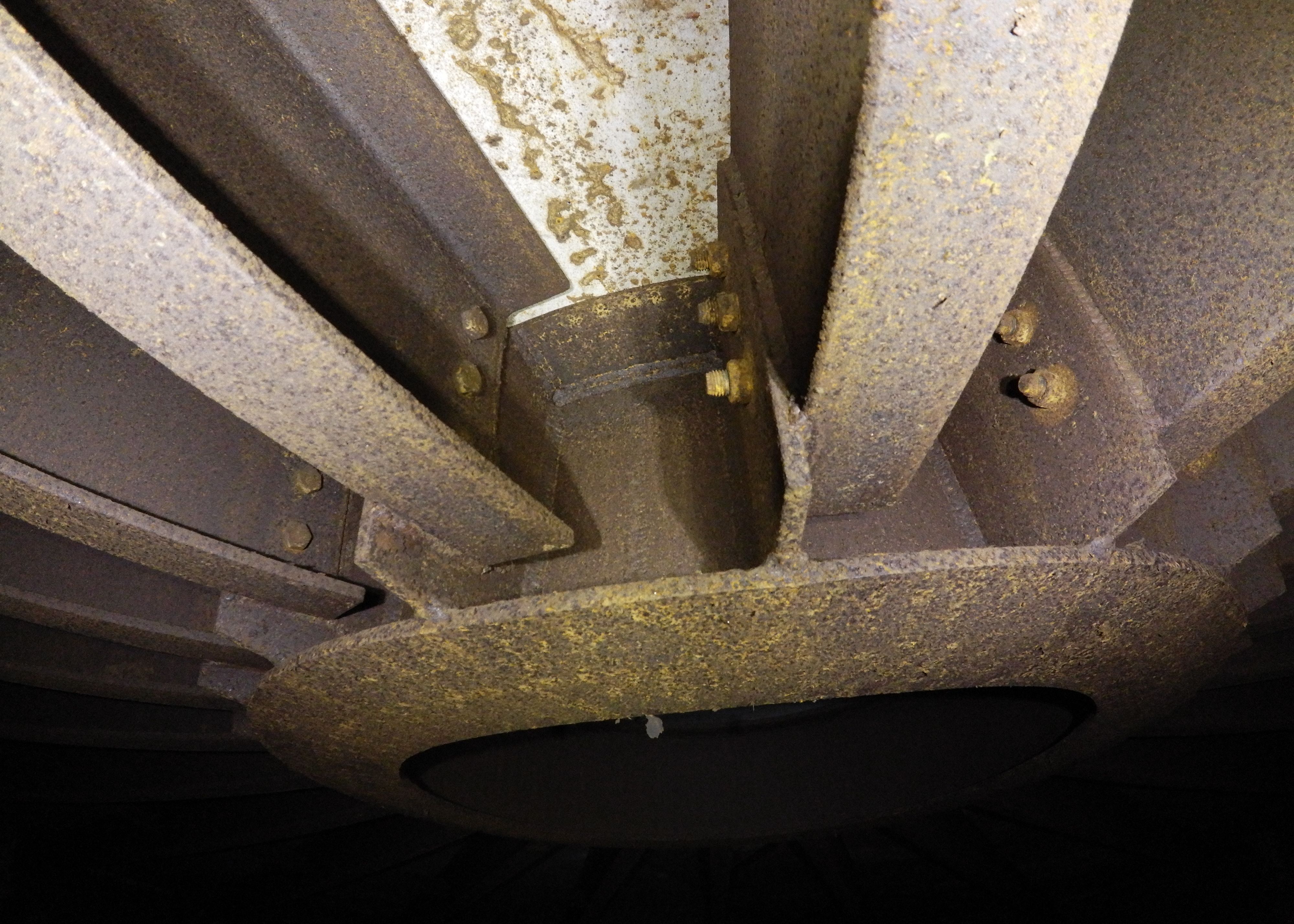 The roof structure of a tank seen by a drone