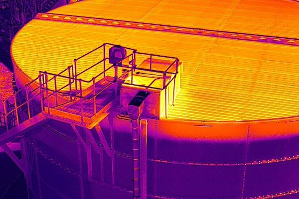 A thermographic drone inspection of a water tank in Ireland
