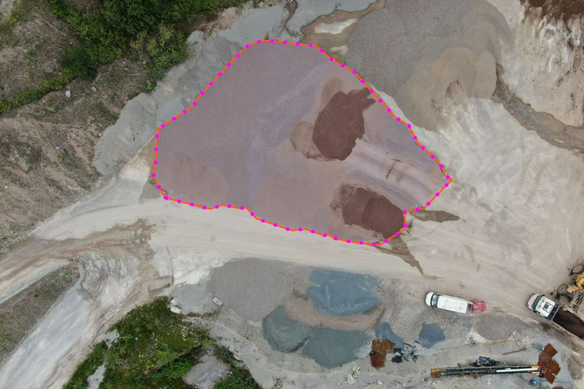 A stockpile measurement in a quarry