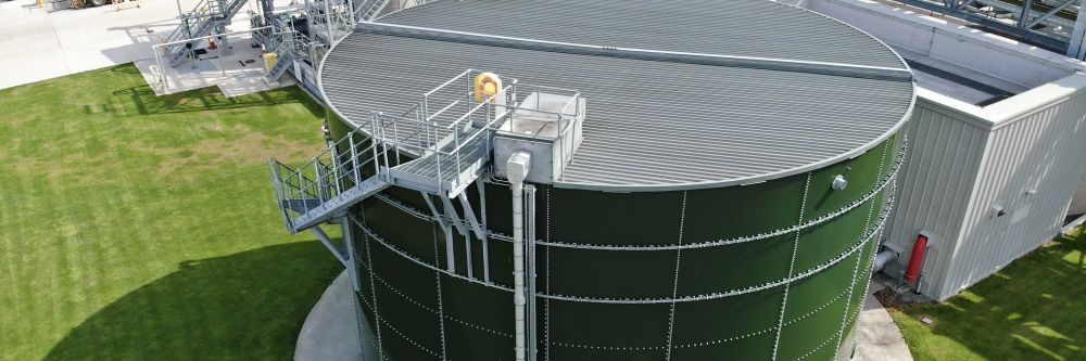 A drone's view of an opening in a confined space tank