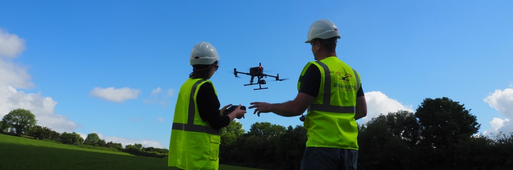 People flying a drone with drone consultants Ireland